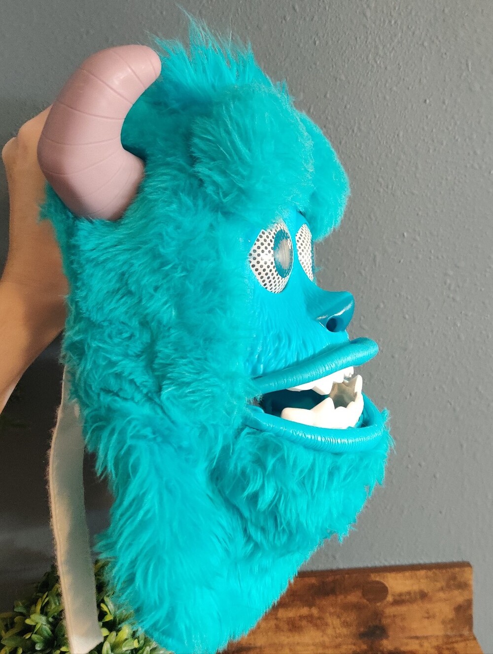 Disney Pixar Monsters Inc University Sulley Mask Costume Face Moving Jaw Mouth - Picture 6 of 9